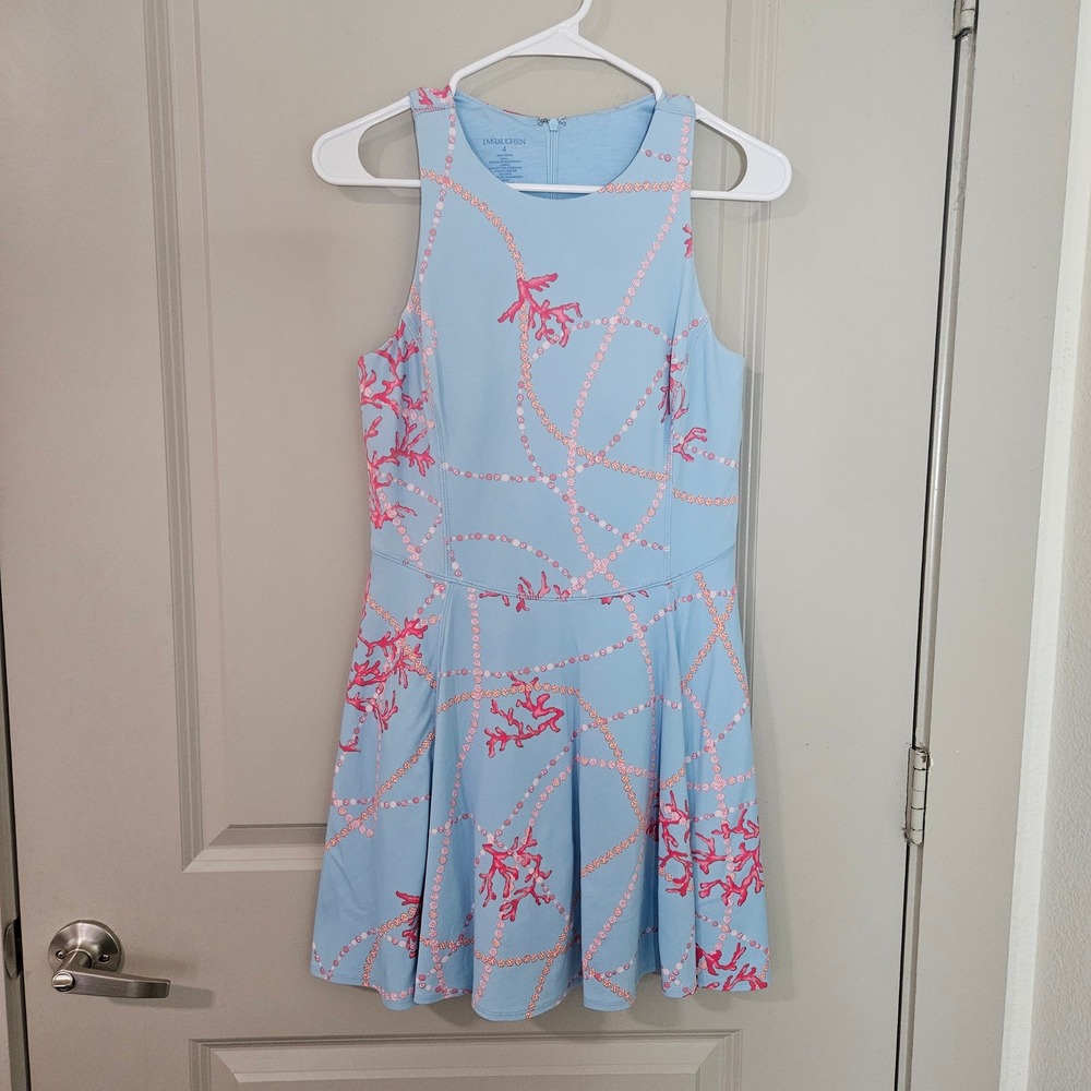 J.McLaughlin Women 4 Blue Pink Coral Pearl Active Dress‎ Tennis Golf Skort Liner